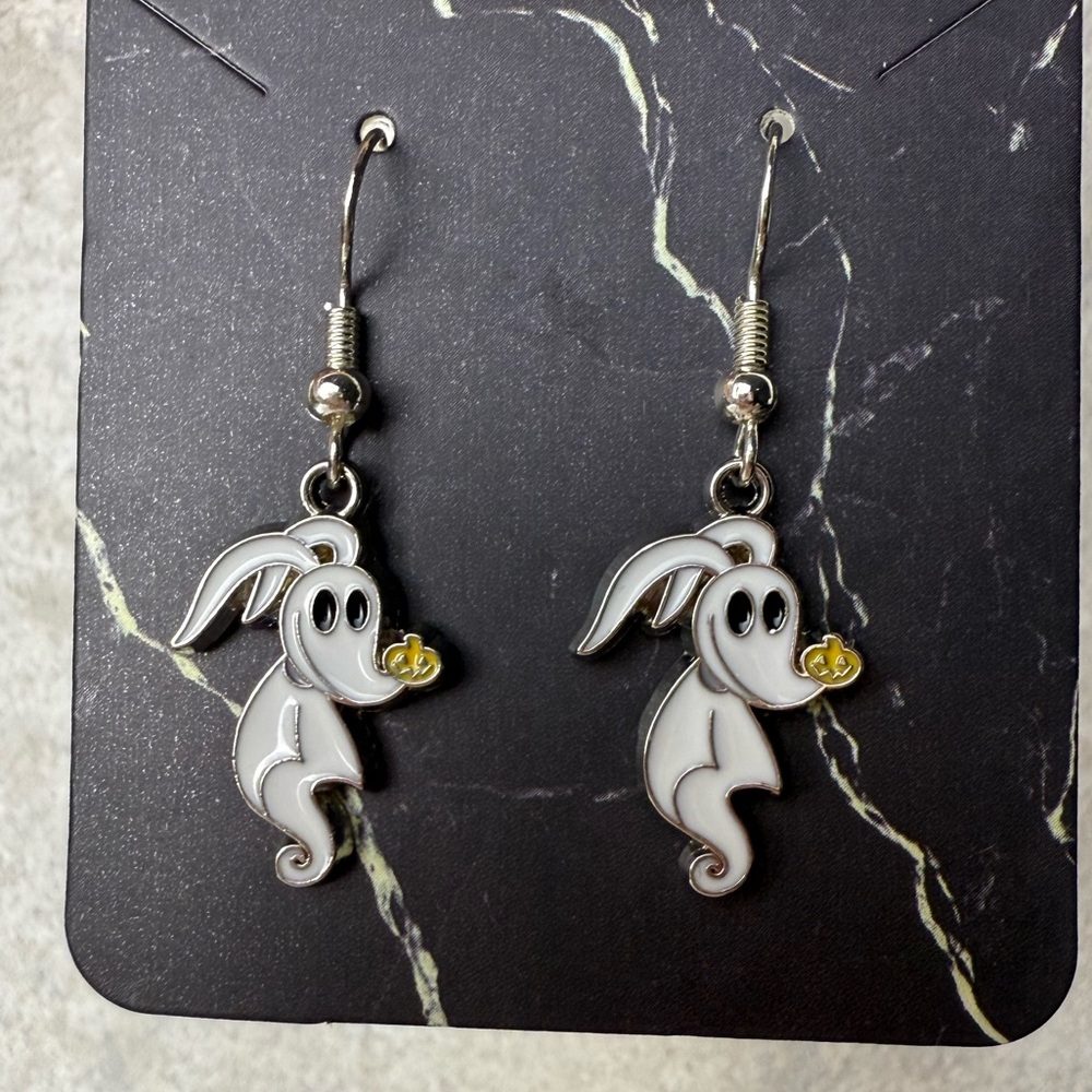 NEW Handmade 925 the nightmare before Christmas ZERO Dog Earrings silver 925
